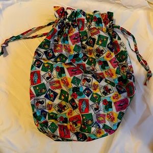 Vera Bradley Bucket Bag. 17 in. long 15 in. Wide at mouth.